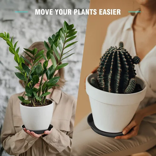 Miniatura 6 de Paquete de 6 platillos para plantas de 4, 6, 8 pulgadas, bandejas de plástico resistentes y duraderos, accesorios para macetas para interiores