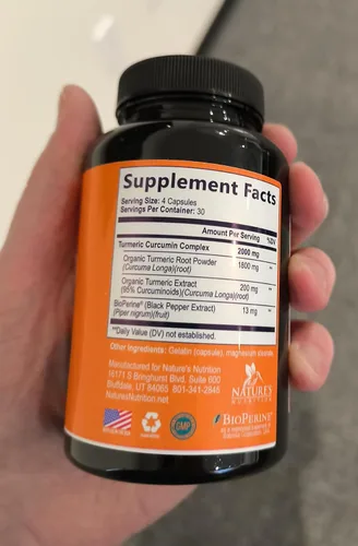 Miniatura 4 de Suplemento de curcumina de cúrcuma – 1800 mg de cúrcuma orgánica por porción – 95% de curcuminoides y extracto de pimienta negra BioPerine para una