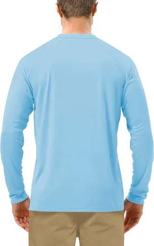 Miniatura 2 de Roadbox Camisas de Protección Solar UV UPF 50+ para Hombres Manga Larga SPF Rash Guard para Pesca Senderismo Natación Correr 2 Pack - azul