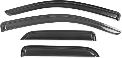 Miniatura 4 de IKON MOTORSPORTS Viseras para ventanas, compatibles con Chevrolet Silverado y GMC Sierra de cabina extendida 2014-2019, protectores de ventana