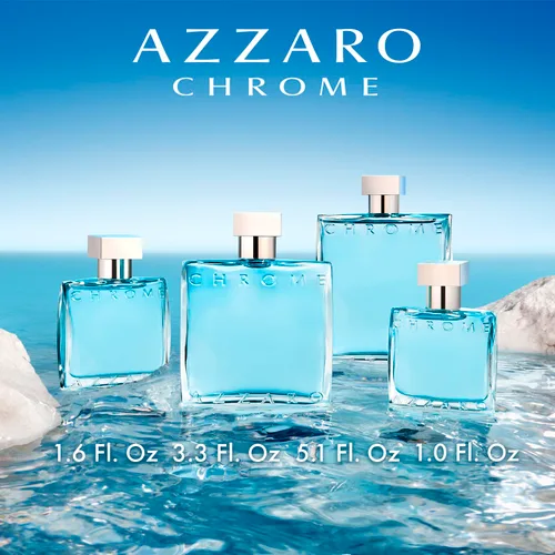 Miniatura 6 de Azzaro Eau de Toilette cromado, colonia acuática fresca para hombre, fragancia cítrica, amaderada y almizclada, notas frescas de bergamota, uso