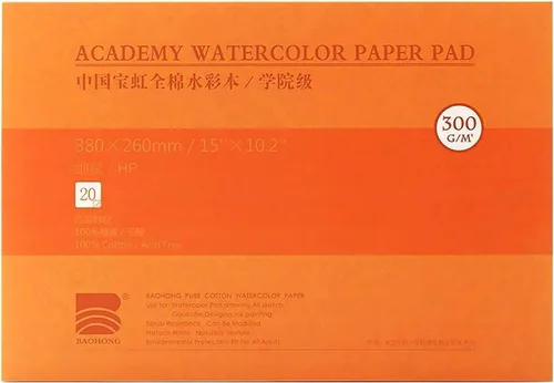 Miniatura 17 de MEEDEN Bloque de papel de acuarela de algodón de 8.3 x 12 pulgadas, papel de acuarela de superficie lisa, prensa caliente, 140 libras/300 gsm, 20