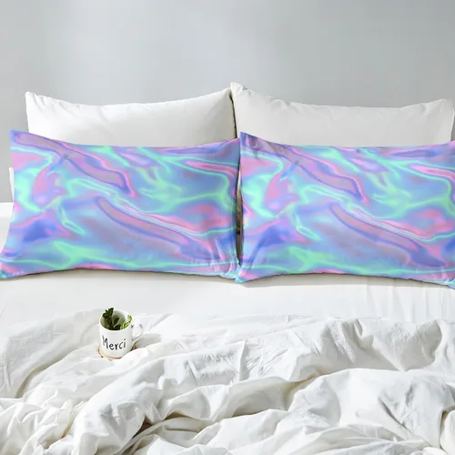 Miniatura 4 de Erosebridal Funda de edredón de teñido anudado, juego de ropa de cama con estampado colorido, funda de edredón psicodélica, funda de edredón verde