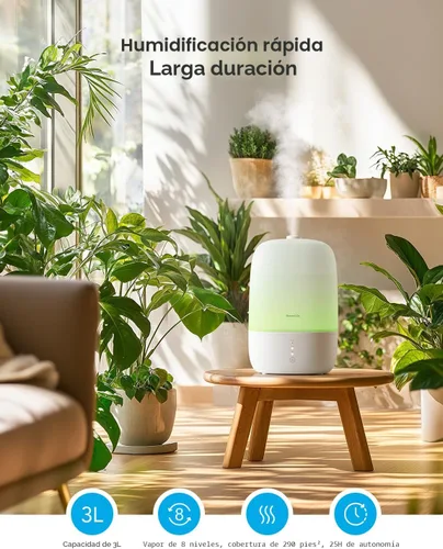 Miniatura 6 de GoveeLife Humidificadores inteligentes para dormitorio, humidificador de niebla fría de llenado superior de 3 L, tiempo de funcionamiento silencioso