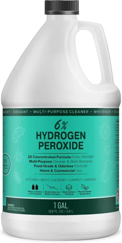 MAXTITE Solución de peróxido de hidrógeno al 6%, 1 galón (¡solo H2O2 de grado alimenticio y agua!) – Solución de limpieza natural ecológica para