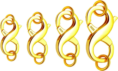 Miniatura 16 de Dailyacc S925 Abrazadera de Langosta de Doble Apertura en Plata de Ley y Oro, Extensiones de Collar y Pulsera, Cerraduras y Cierres para Joyería DIY