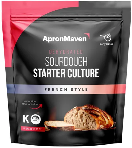 Apron Maven Cultivo básico de masa madre de primera calidad, estilo francés, pan artesanal deshidratado, horneado, baguettes, petanca, dolor al