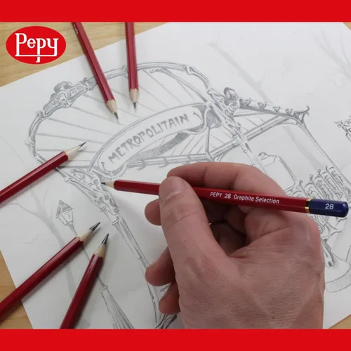 Miniatura 5 de Pepy Lápices de dibujo profesionales de grafito, juego de 12 lápices de plomo negros preafilados 7B; perfectos para dibujar, dibujar y sombrear