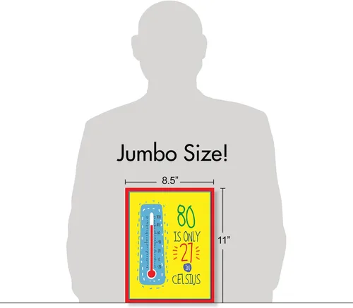 Miniatura 7 de NobleWorks - Tarjeta de felicitación de cumpleaños número 80 grande y divertida de 8.5 x 11 pulgadas con sobre (paquete de 1) grande Jumbo 80