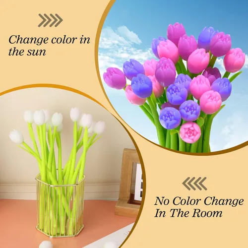 Miniatura 4 de Bolígrafos de flores que cambian de color, paquete de 30 bolígrafos creativos de tinta de gel para la escuela, hogar, oficina, papelería, regalo