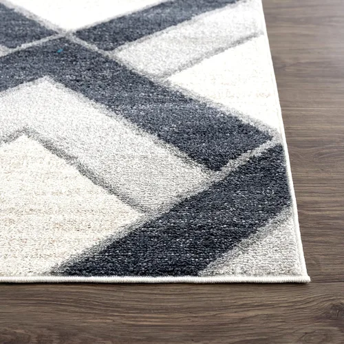 Miniatura 4 de Abani Alfombra moderna de comedor con estampado de flechas grises de 4 x 6 pies, alfombra contemporánea de primera calidad que no se desprende
