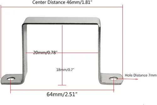 Miniatura 2 de Abrazadera de tubo cuadrada 10 piezas, acero inoxidable, 0.787 in 20mm