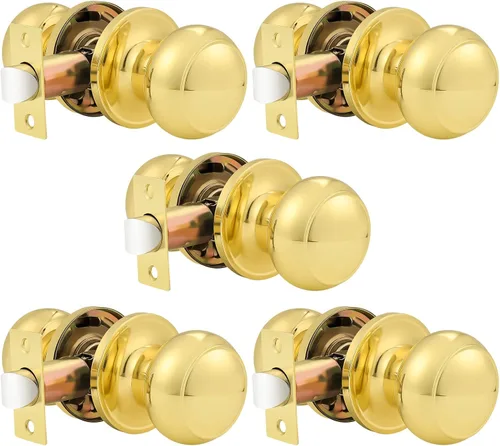 Miniatura 31 de Probrico (paquete de 10 perillas redondas para puertas de paso (sin bloqueo), perillas sin llave para cerraduras de puertas interiores/exteriores