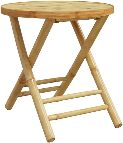 Miniatura 5 de Juego de 3 piezas de bistró de bambú para exteriores, mesa de jardín plegable y 2 sillas, balcón pequeño, porche, patio trasero, juego