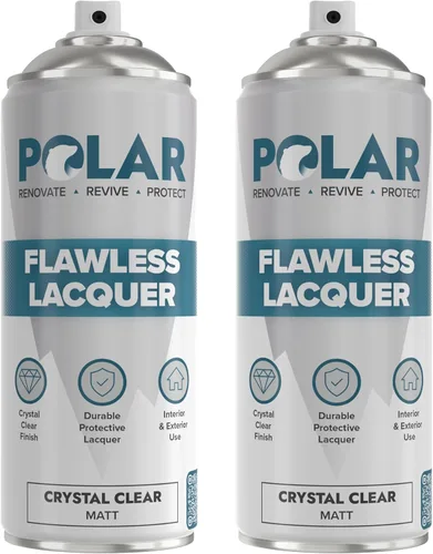 Polar Clear - Spray de laca mate impecable – 2 x 13.5 onzas líquidas – Pintura en aerosol de capa transparente – No amarillea y resistente a los