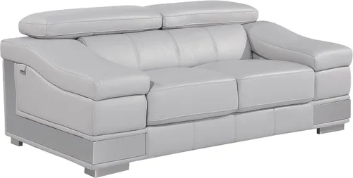 Miniatura 17 de BlackJack Furniture Salerno - Sofá moderno y contemporáneo de cuero italiano de grano superior, color gris rinoceronte