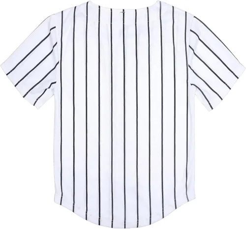 Miniatura 2 de babyhealthy Camiseta de béisbol con botones para niños, camiseta de manga corta a rayas, hipster, hip hop, para niños y niñas