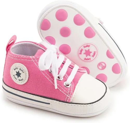 Miniatura 115 de KIDSUN zapatos deportivos altos hasta el tobillo para bebés, niños y niñas con suela antideslizante, suaves, para recién nacidos, zapatos