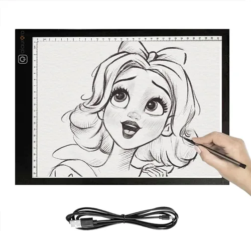 AIAURORA Tablero de copia LED A4, tablero de dibujo de trazado de luz, ultrafino y ajustable USB, almohadilla de trazo LED para dibujo de tatuajes,