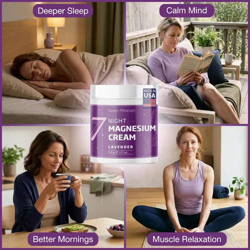 Miniatura 3 de Seven Minerals Magnesium Cream for Sleep with All-Natural Lavender - Extra Strength Magnesium Lotion for Sleep, Pain & Stress - Relaxing Blend for