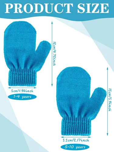 Miniatura 3 de Boao 5 pares de guantes de punto elásticos para niños y niñas, guantes cálidos de invierno para niños y niñas