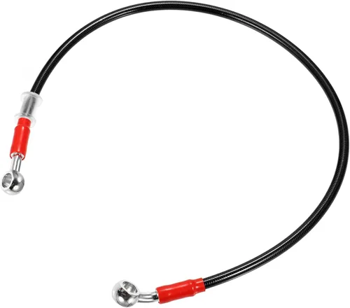 Miniatura 9 de X AUTOHAUX 27.6 in 27.56 "Longitud 0.394 in ID motocicleta freno hidráulico tubo manguera aceite tubo 28° 0° acero inoxidable trenzado cable