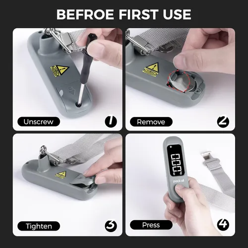 Miniatura 8 de pack all Báscula de equipaje de 110 libras, báscula digital de equipaje de mano, báscula de peso para maleta de viaje con pantalla LCD, batería