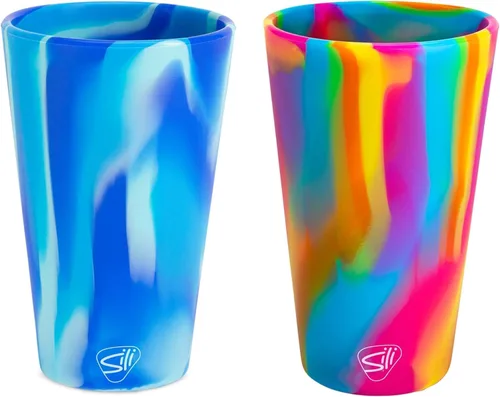 Miniatura 29 de Silipint Vaso de pinta de silicona de 16 oz – Vaso reutilizable irrompible sin BPA de silicona – Apto para lavavajillas, microondas y congelador