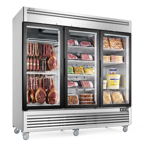 Miniatura 14 de Coolski Congelador comercial con puerta de vidrio individual, 21.8 pies cúbicos congelador vertical para helados y alimentos congelados, estantes