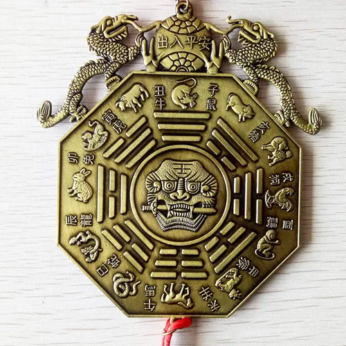 Miniatura 3 de Adornos de Feng Shui, espejo chino de Bagua, suministros para el hogar, decoración que trae riqueza y suerte, cuelgan 3.9 pulgadas