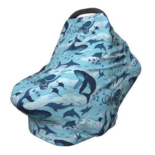 Miniatura 11 de Sharks Ocean Baby Stuff - Funda de asiento de coche para bebé, fundas para asiento de automóvil para niñas y niños, elástica, suave, transpirable