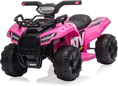 Miniatura 11 de ATV montable para niños, vehículo eléctrico para niños con batería de 6V, cuatrimoto de 4 ruedas con faros, MP3, USB, control de volumen, asiento