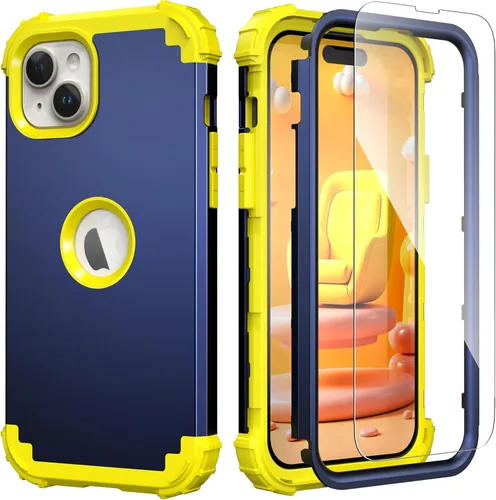 Miniatura 24 de IDweel Funda para iPhone 13 con Protector de Pantalla, para Funda iPhone 14, Híbrida Resistente a Golpes de Servicio Pesado Protección Cubierta Dura