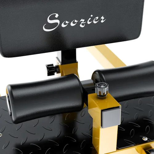 Miniatura 6 de Soozier 3-in-1 Padded Push Up Sit Up Deep Sissy Squat Machine Home Gym Fitness Equipment Amarillo