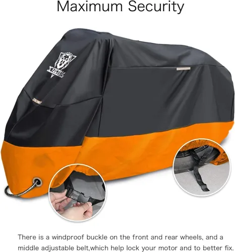 Miniatura 4 de XYZCTEM Funda para motocicleta – Protección impermeable para todas las estaciones al aire libre – Ajuste de precisión hasta 96.5 pulgadas Tour