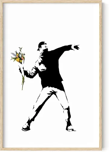 Miniatura 35 de HAUS AND HUES Póster de arte callejero Banksy - Arte pop grafiti - Sin marco 12"x16" Banksy Pulp Fiction