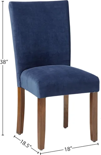 Miniatura 246 de Homepop Silla de comedor con detalles festoneados, sillas de comedor Parsons tapizadas, muebles decorativos para el hogar, tejido gris claro