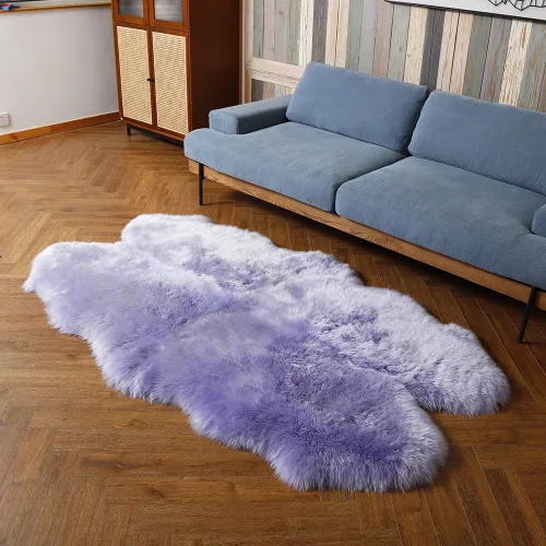 Miniatura 28 de LLB Alfombra de Área de Piel de Oveja Genuina Alfombra de Lana Alfombra de Piel Alfombra de Piel Esponjosa y Peluda para Sala de Estar Dormitorio