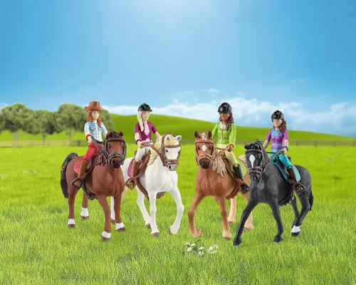 Miniatura 2 de Schleich Horse Club - Juego completo de figuras de juguete de 40 piezas del Horse Club Rider - Figuras articuladas de jinete de Hannah, Sofia, Lisa