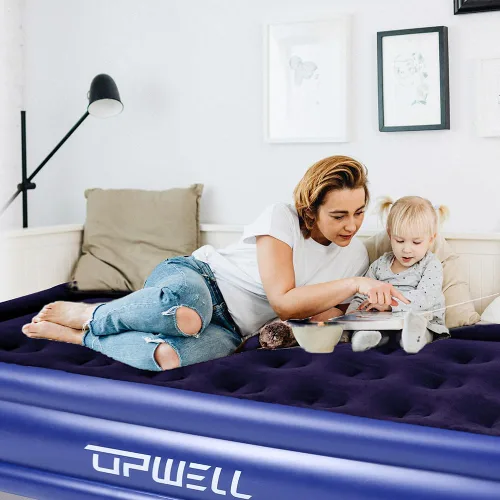 Miniatura 6 de UPWELL Colchón de aire inflable de tamaño individual con bomba incorporada Cama hinchable de confort Fácil y rápido de montar Soporte fuerte Dura