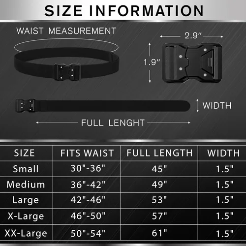 Miniatura 9 de TECEUM Tactical Belt – Heavy-Duty & Quick Release – Military, Work, Rigger, Duty & Utility Belt for Men