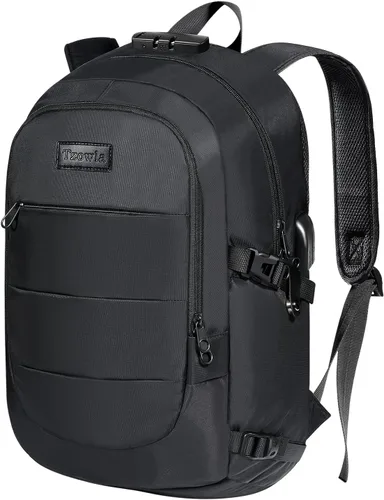 Miniatura 22 de Tzowla, mochila de viaje de negocios para computadora portátil de 15,6 a 17,3 pulgadas para mujeres, hombres y para regalar, A-Negro