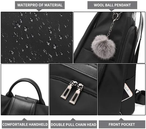 Miniatura 5 de Mochila impermeable liviana de nailon antirrobo para mujer, L