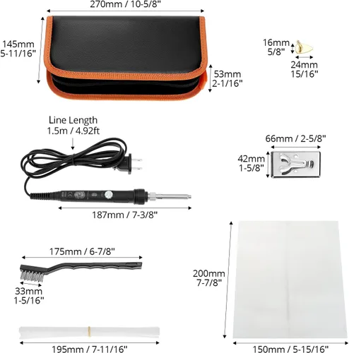 Miniatura 3 de QWORK Kit de soldadura de plástico para reparación de superficies - 80W, 110V, temperatura ajustable 392.0-896.0 °F con juego completo