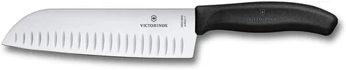 Miniatura 3 de Victorinox VIC-5.2523.17 Fibrox Pro Santoku - Cuchilla Granton de 7 pulgadas, 1½ pulgadas de ancho en el mango, color negro