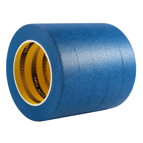 LLPT Cinta adhesiva de uso general, paquete de 5 unidades de 1 pulgada x 55 yardas cada una, línea limpia sin residuos para pintar, artes, Azul