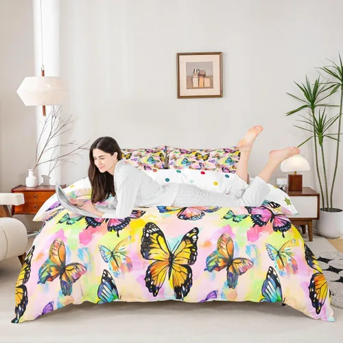 Miniatura 11 de Castle Fairy Juego de funda de edredón con diseño floral de margaritas, tamaño individual, juego de ropa de cama de flores silvestres de dibujos
