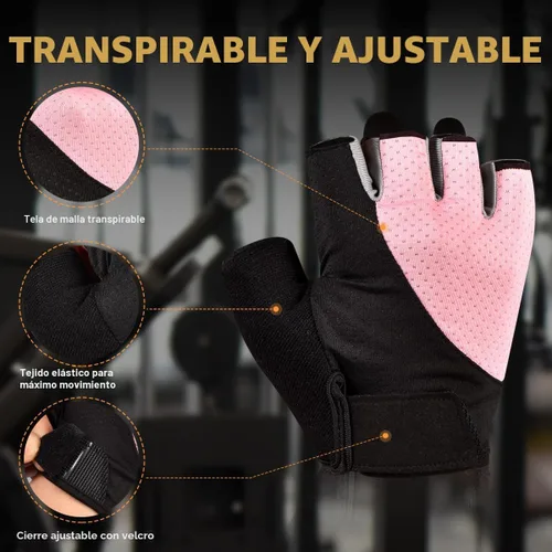 Miniatura 3 de sunnex Guantes de entrenamiento para mujer – Guantes de levantamiento de pesas transpirables con acolchado de silicona antideslizante, guantes