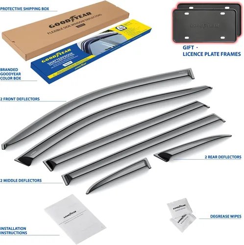 Miniatura 6 de Goodyear - Deflectores de ventana inastillables para Jeep Cherokee 2014-2023, protectores de lluvia adhesivos, viseras de ventana, deflector