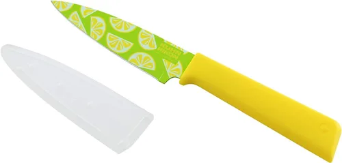 Miniatura 11 de Kuhn Rikon Colori+ Cuchillo de pelar recto antiadherente con funda de seguridad, hoja de 4 pulgadas/4.0 in, color verde camuflaje verde (camo green)